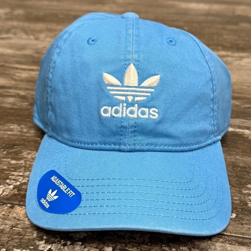 Adidas Originals Hat Relaxed Strapback Pulse Blue White Mens Cap Logo Golf NWT - Picture 11 of 11